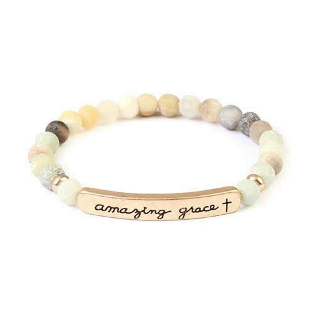AMAZING GRACE 6mm NATURAL STONE BRACEL